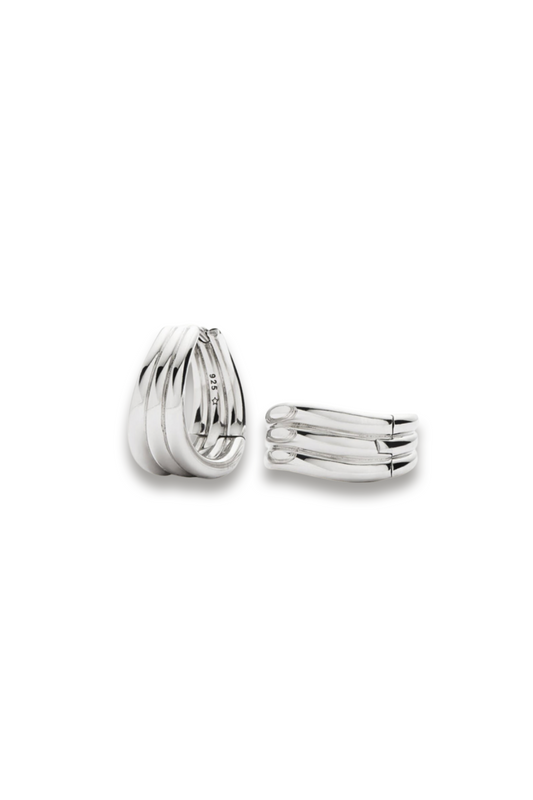 Savi Triple Ridge Hoop Earrings