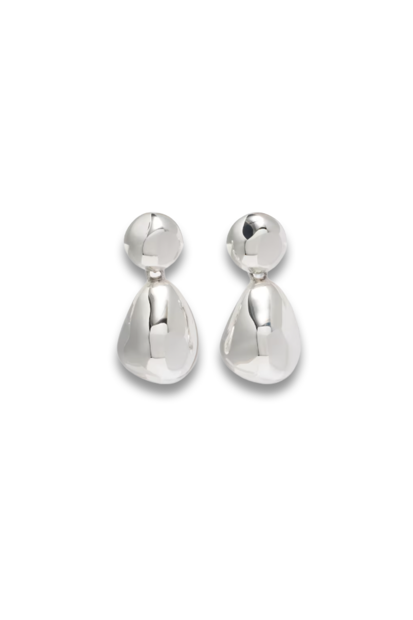 Double Ball sterling Silver Earrings