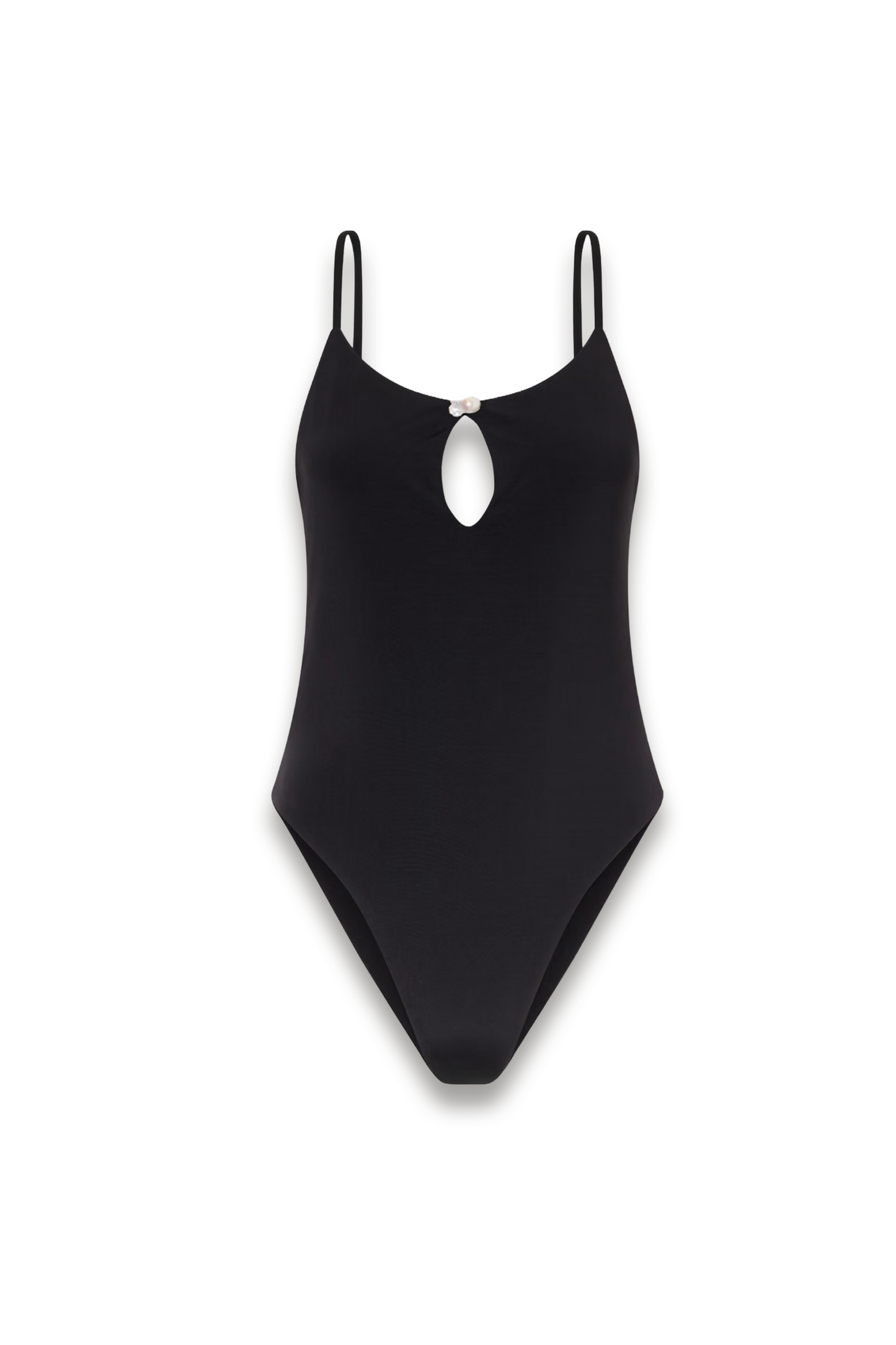 Pearl Embellished Ribbed Swimsuit