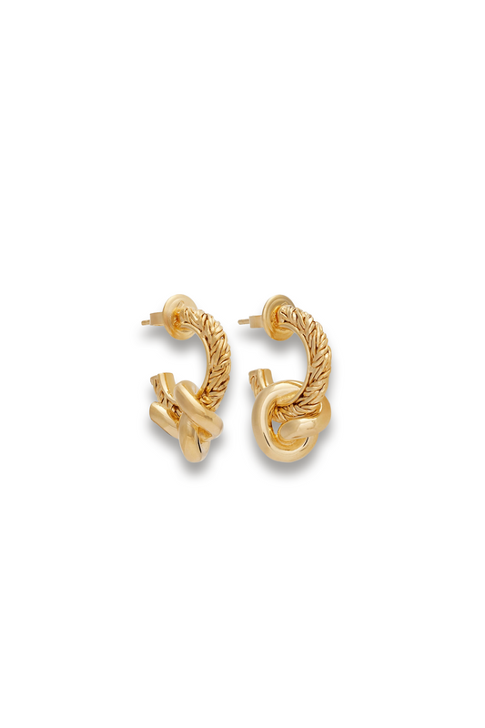 Knot Gold Plated Hoop Earrings