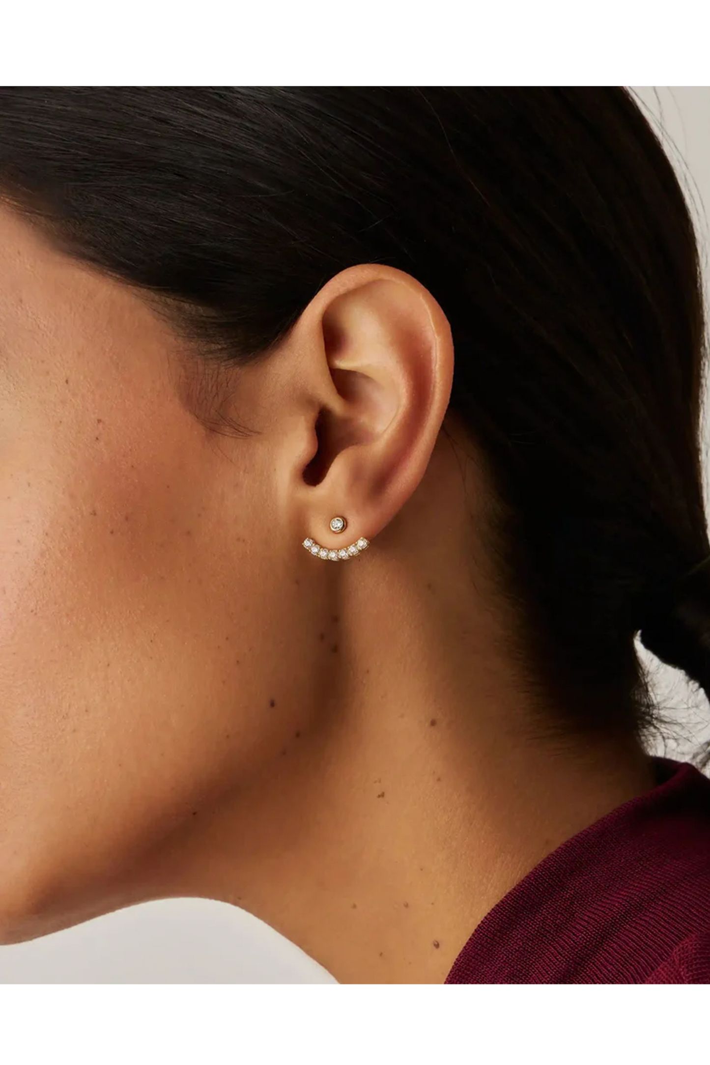 Tennis Ear Jacket Stud Earrings