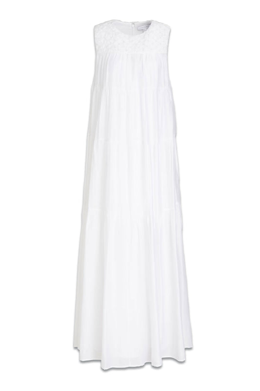 Elena Smocked Slub Tencel-blend Maxi Dress