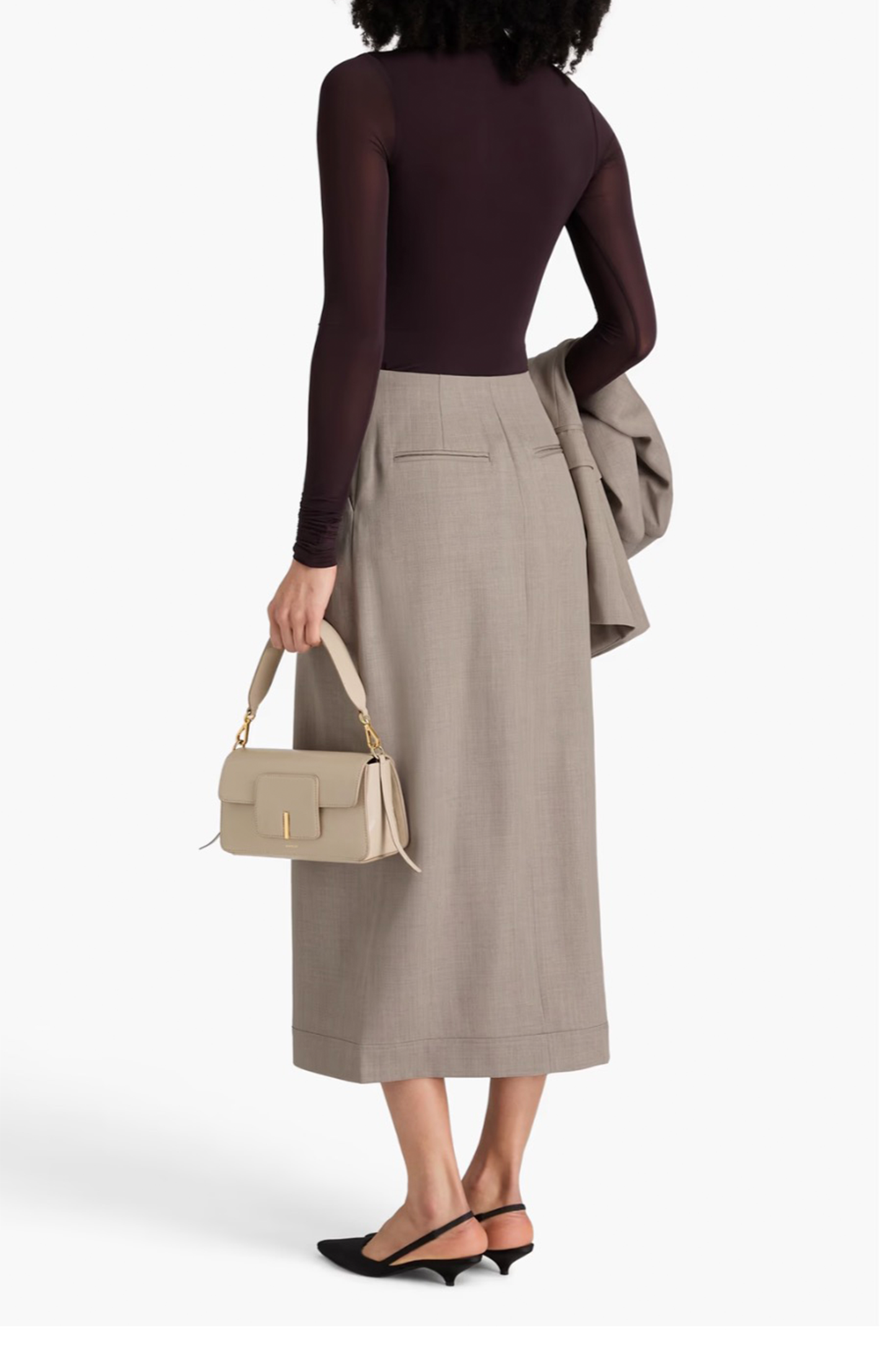 Joan wool midi wrap skirt