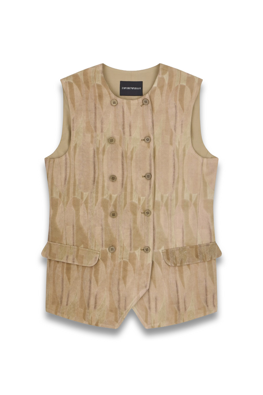 Double-Breasted Waistcoat In Oval-Patterned Jacquard