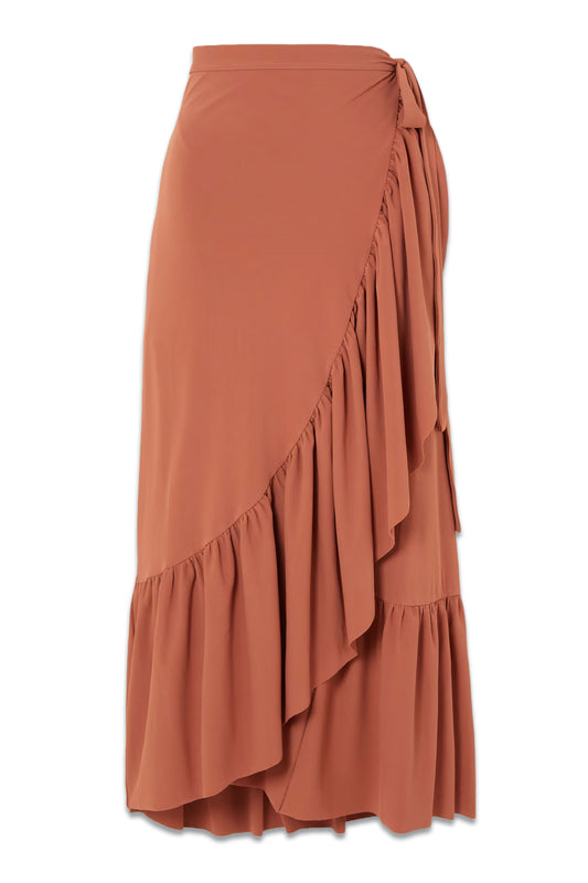 Julia Ruffled Stretch-twill Pareo