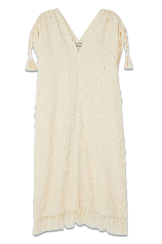 + Net Sustain Tetra Tasseled Cotton-gauze Midi Dress