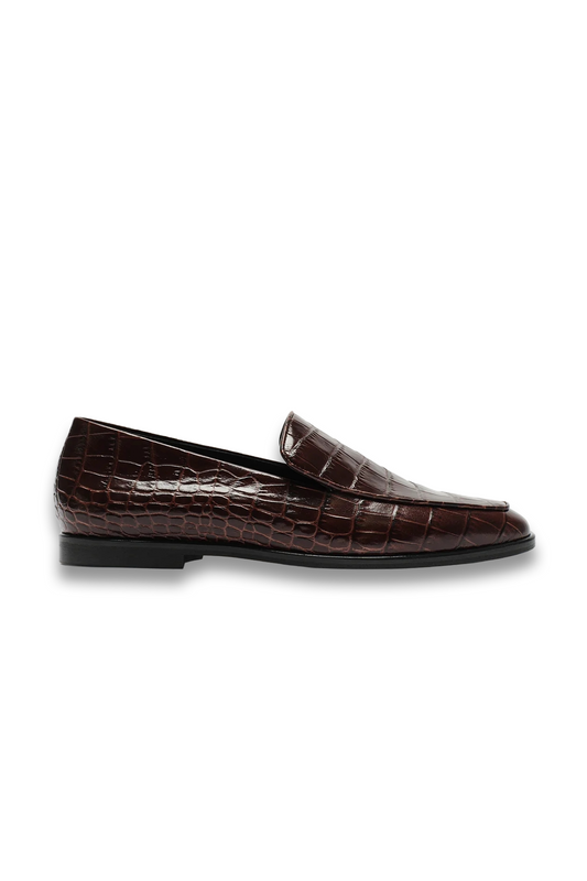 The Modern Moccasin - Brown Croc
