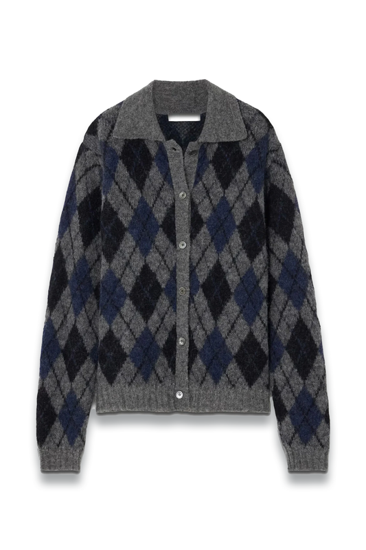 Evening Argyle Brushed Alpaca-blend Cardigan