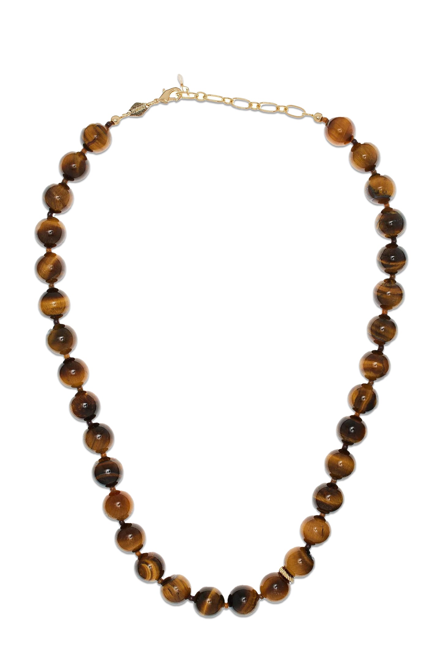 Eye Of The Tiger 18K Gold-Plated Pearl And Tigers Eye Necklace
