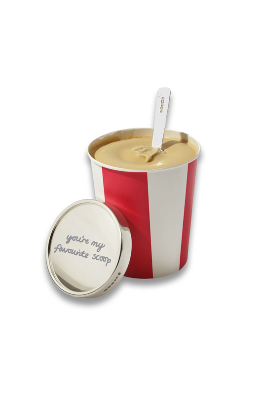 Handwritten Silver Ice Cream Lid