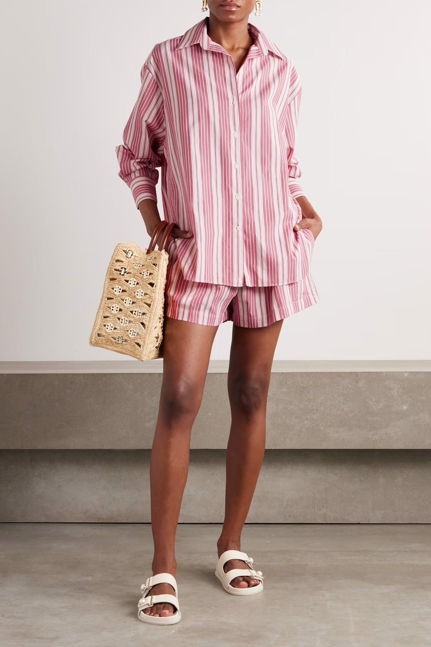 Capri Shirt and Elva Shorts in Striped Cotton