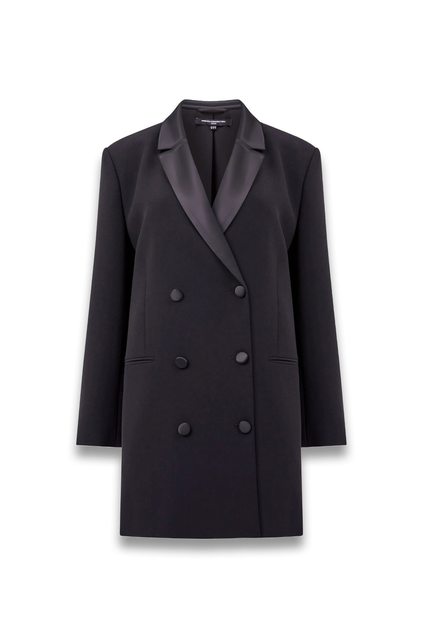 Azra Carey Satin Collar Mini Blazer Dress