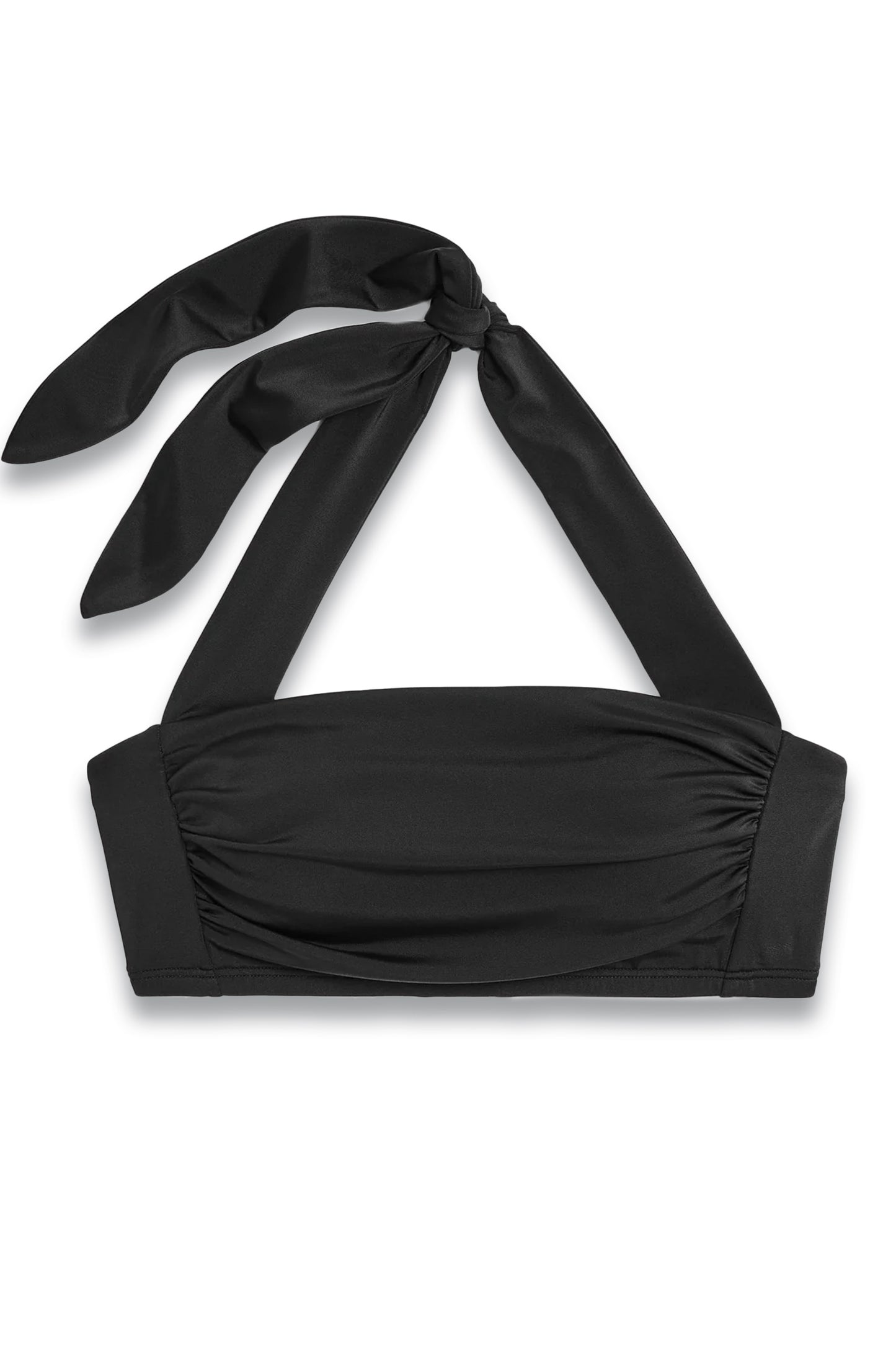 Kythira Ruched Bikini Top in Black