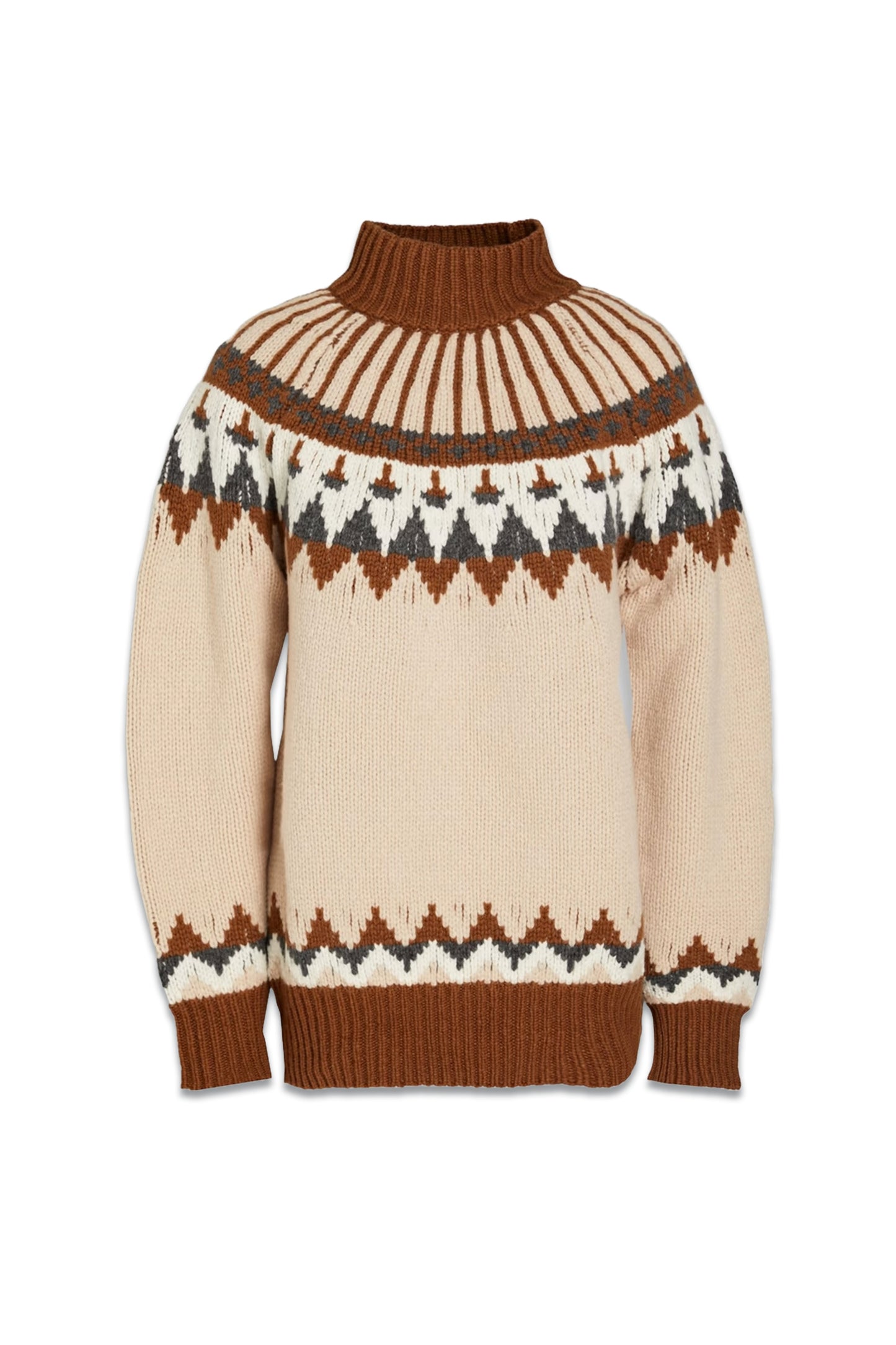 Fair Isle Intarsia-knit Turtleneck Sweater