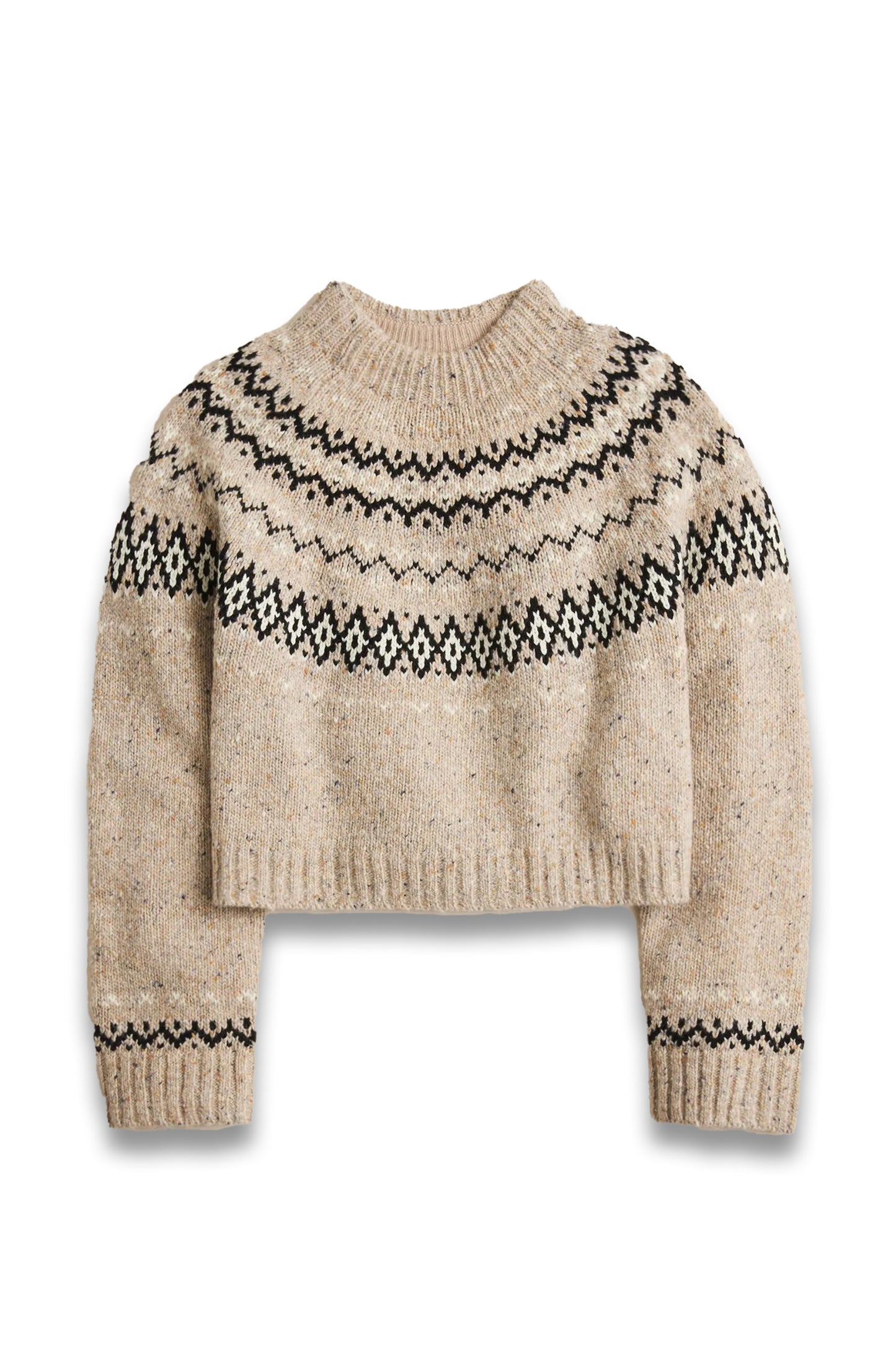 Fair Isle wide-mockneck sweater