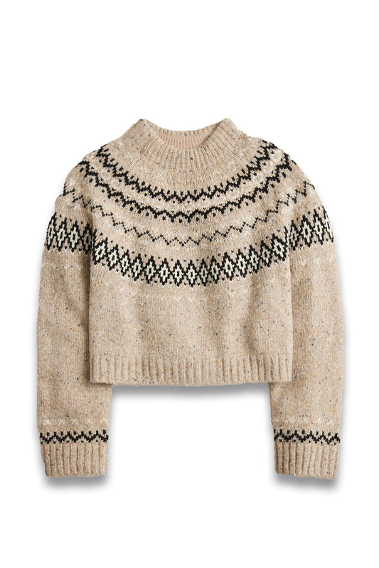 Fair Isle wide-mockneck sweater