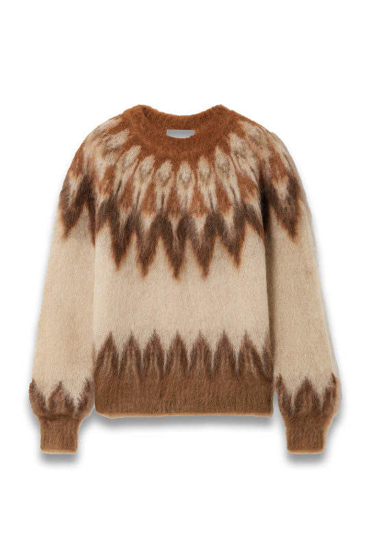 Natania brushed Fair Isle intarsia-knit sweater