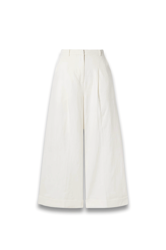 Clove Pleated Linen Wide-Leg Pants
