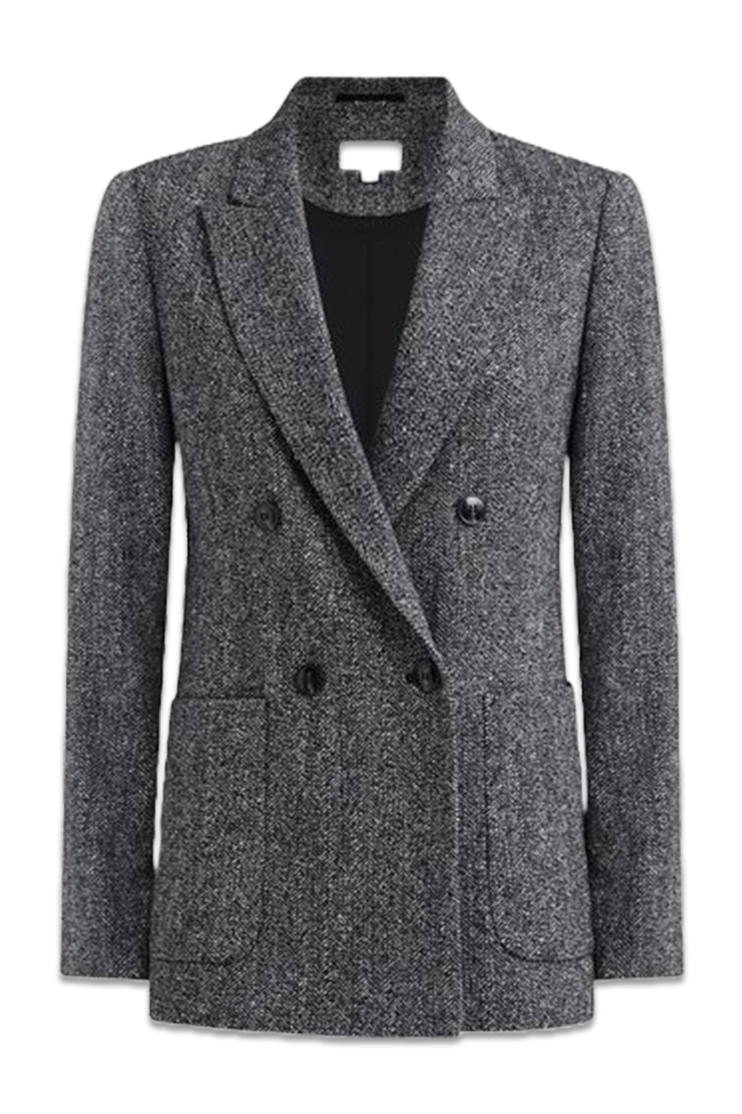 Relaxed Fit Textured Double Breasted Suit Blazer