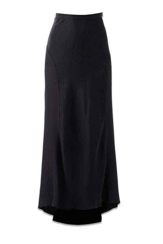 Fishtail Silk-satin Maxi Slip Skirt