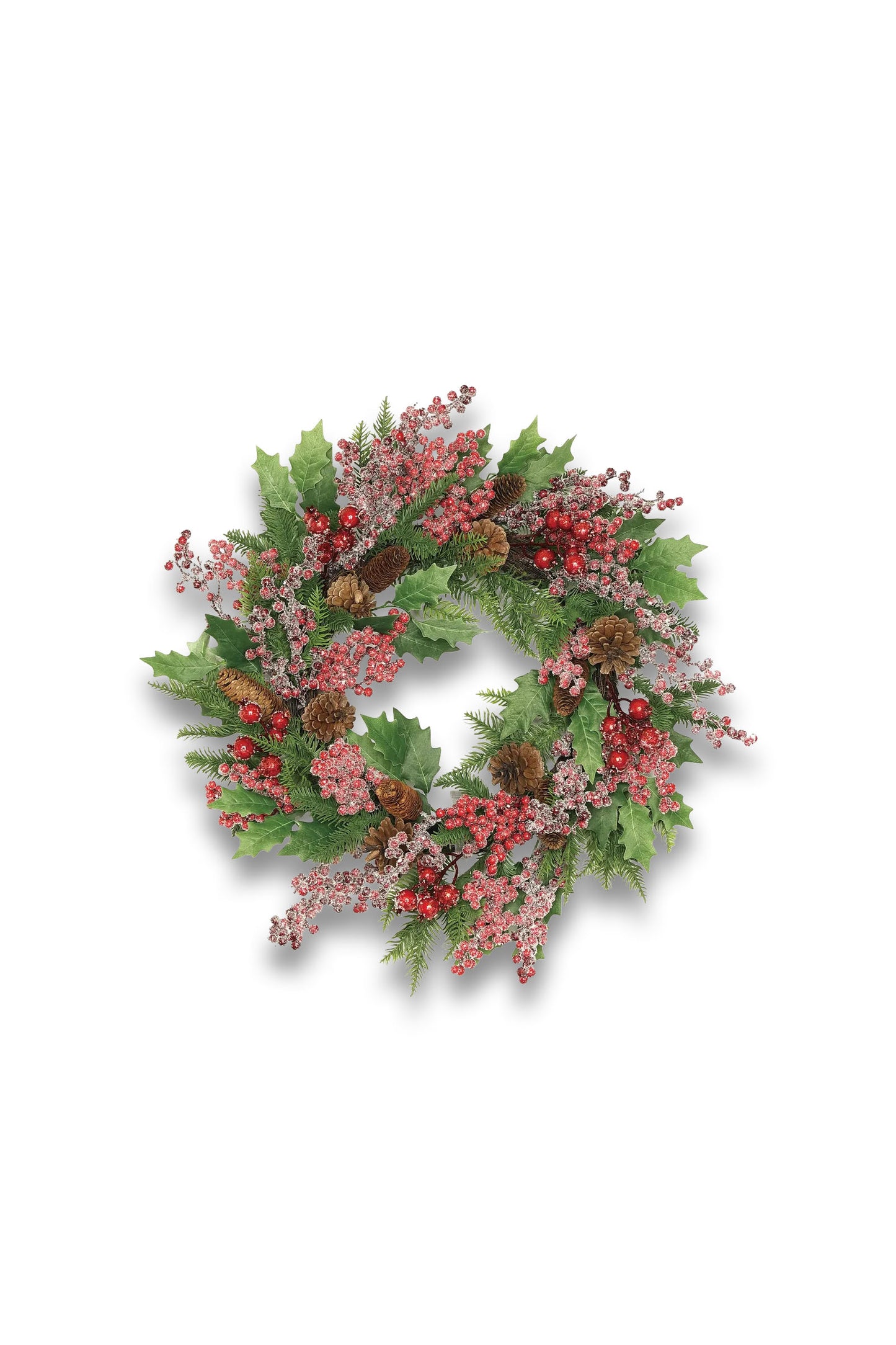 Flocked Berry Cone Wreath