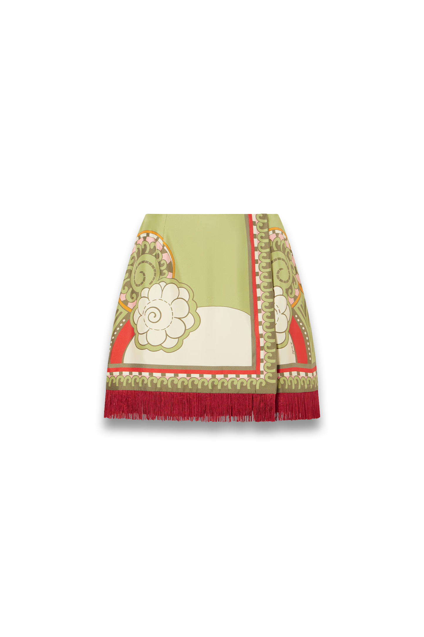 Foulard Fringed Silk-twill Mini Skirt
