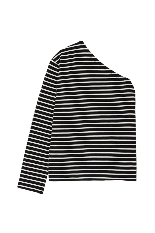 Jean One-Sleeve Striped Cotton-Jersey Top