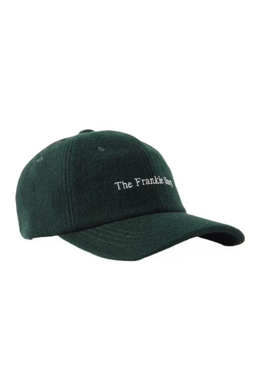 Embroidered Green Wool-Blend Baseball Cap