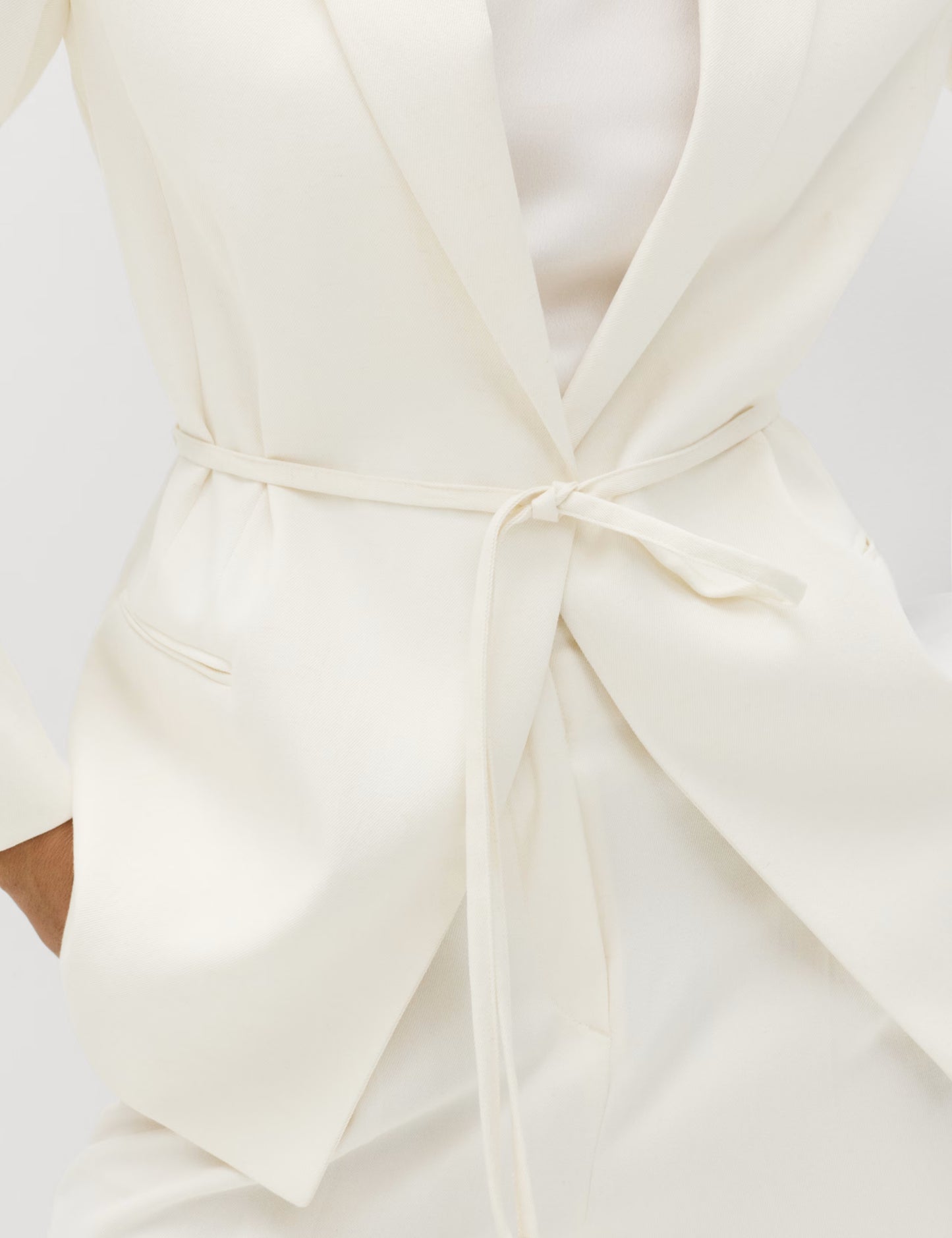 Tie Belted Blazer with Linen