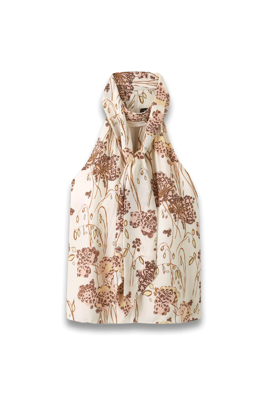 Silk Hydrangea Print Halterneck Top + Tie