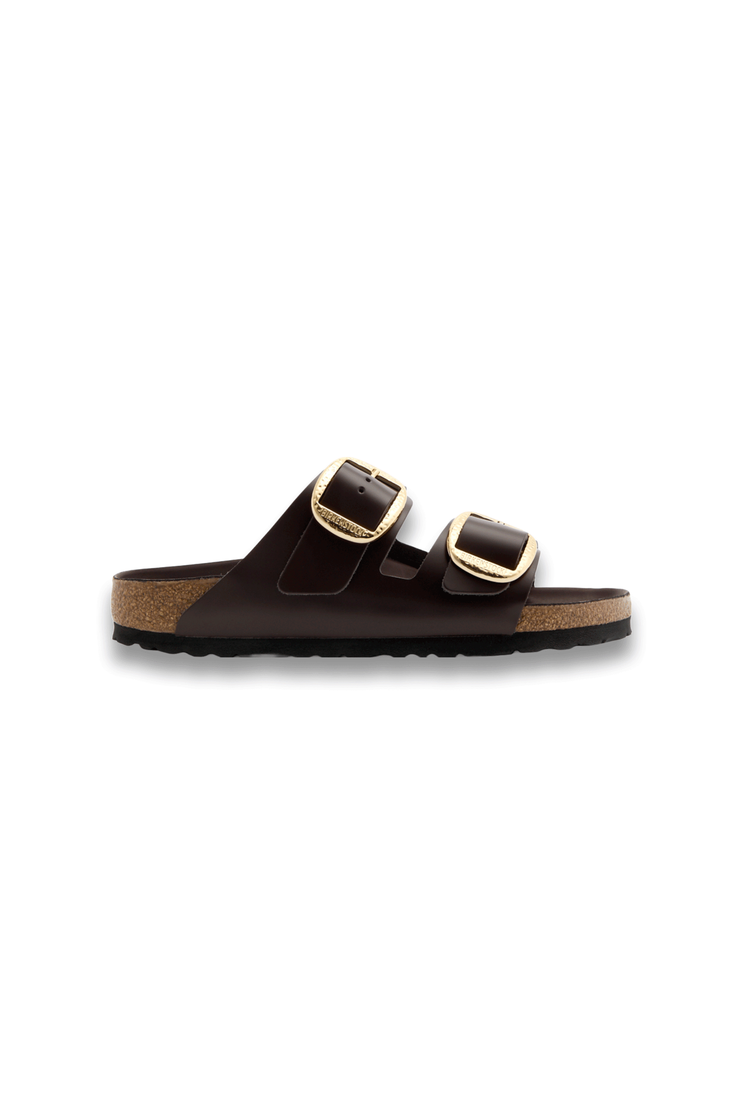 Arizona Big Buckle Glossed Leather Sliders