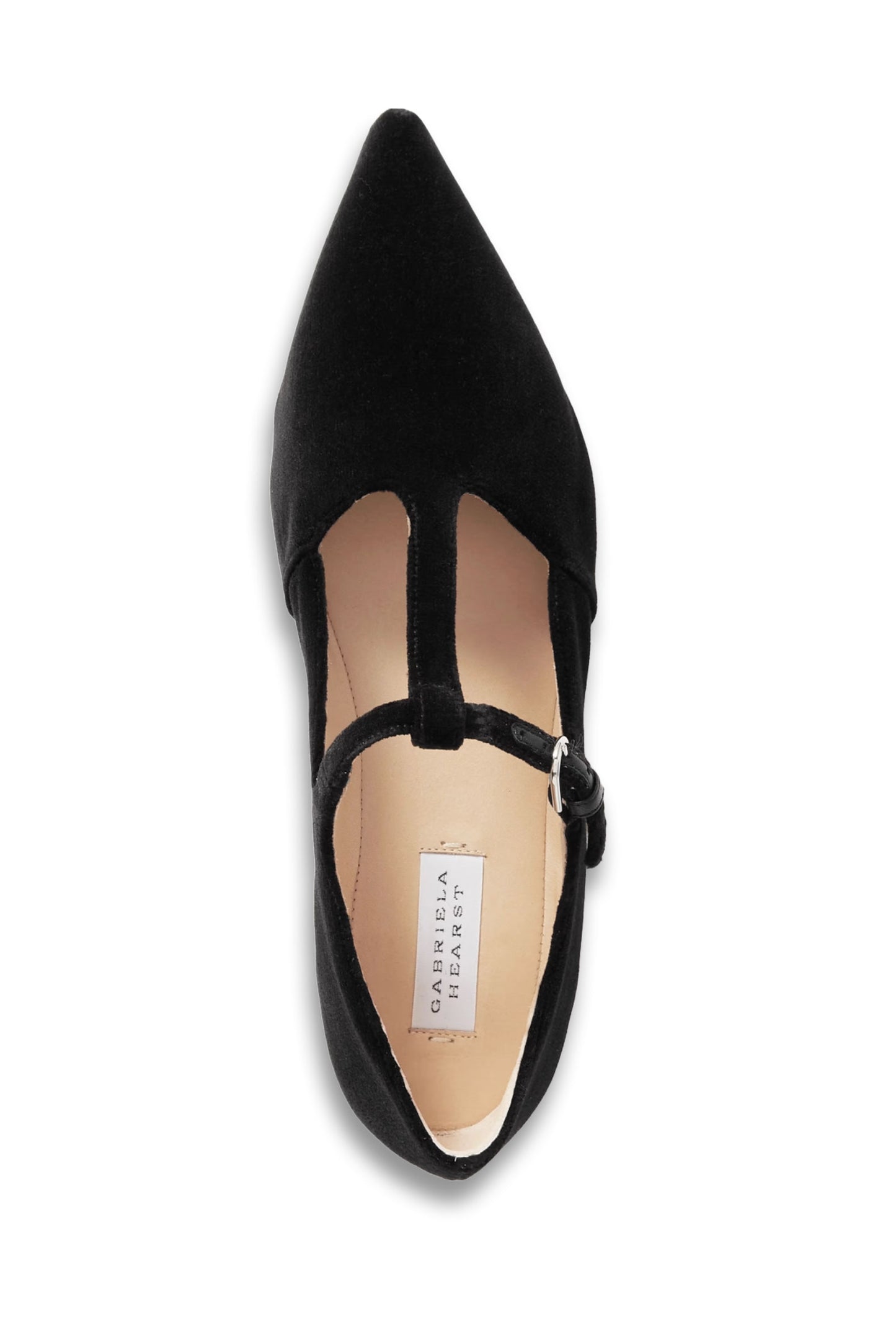 Lola Ballerina organic cotton-velvet Mary Jane point-toe flats