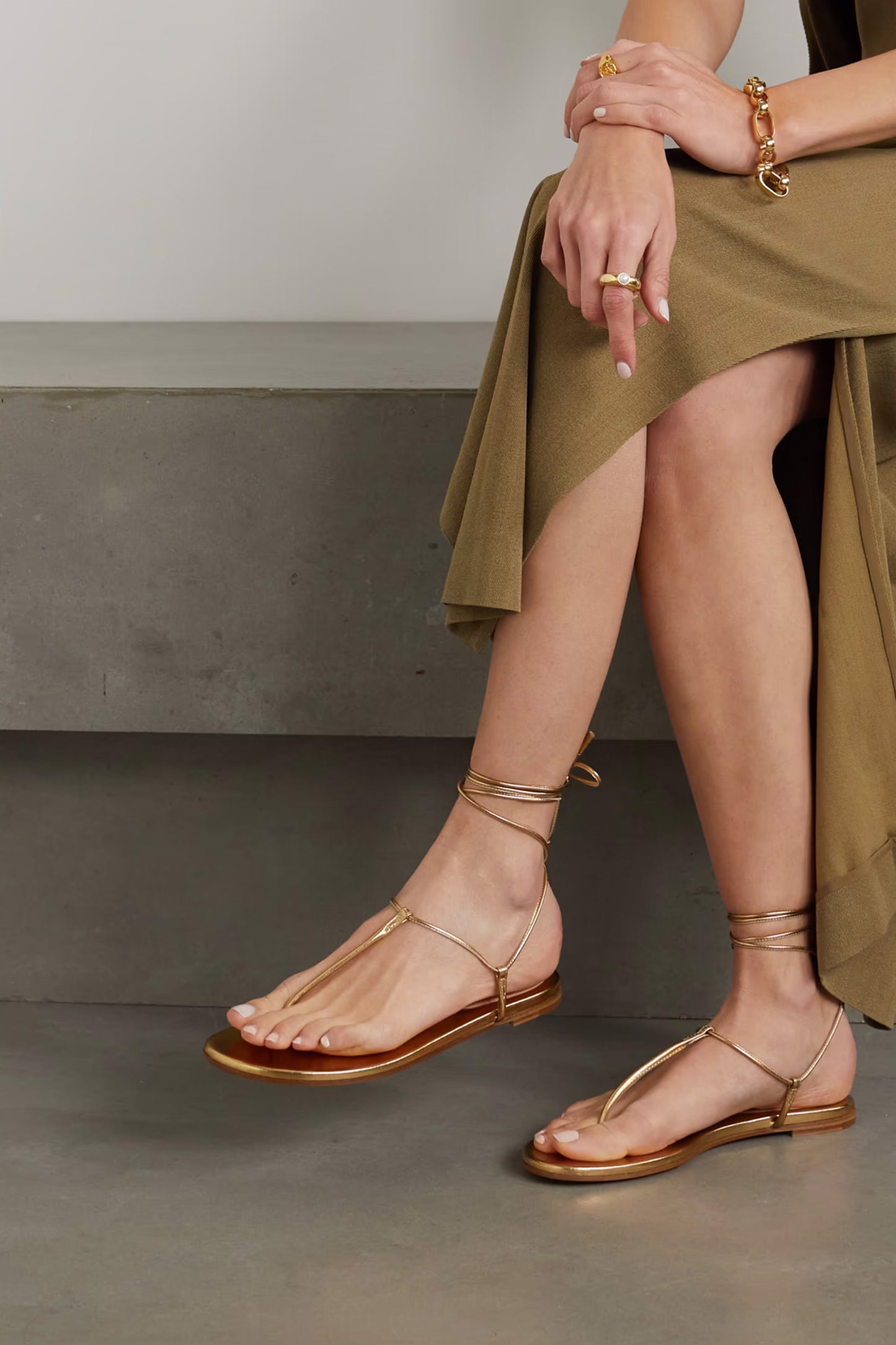 Gwyneth metallic leather sandals