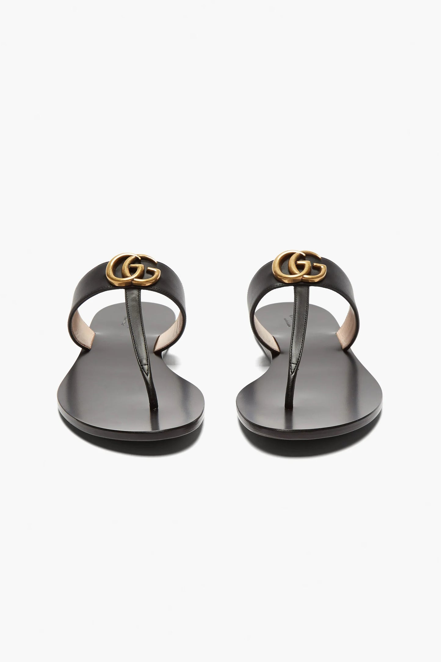 GG Marmont T-bar Leather Sandals