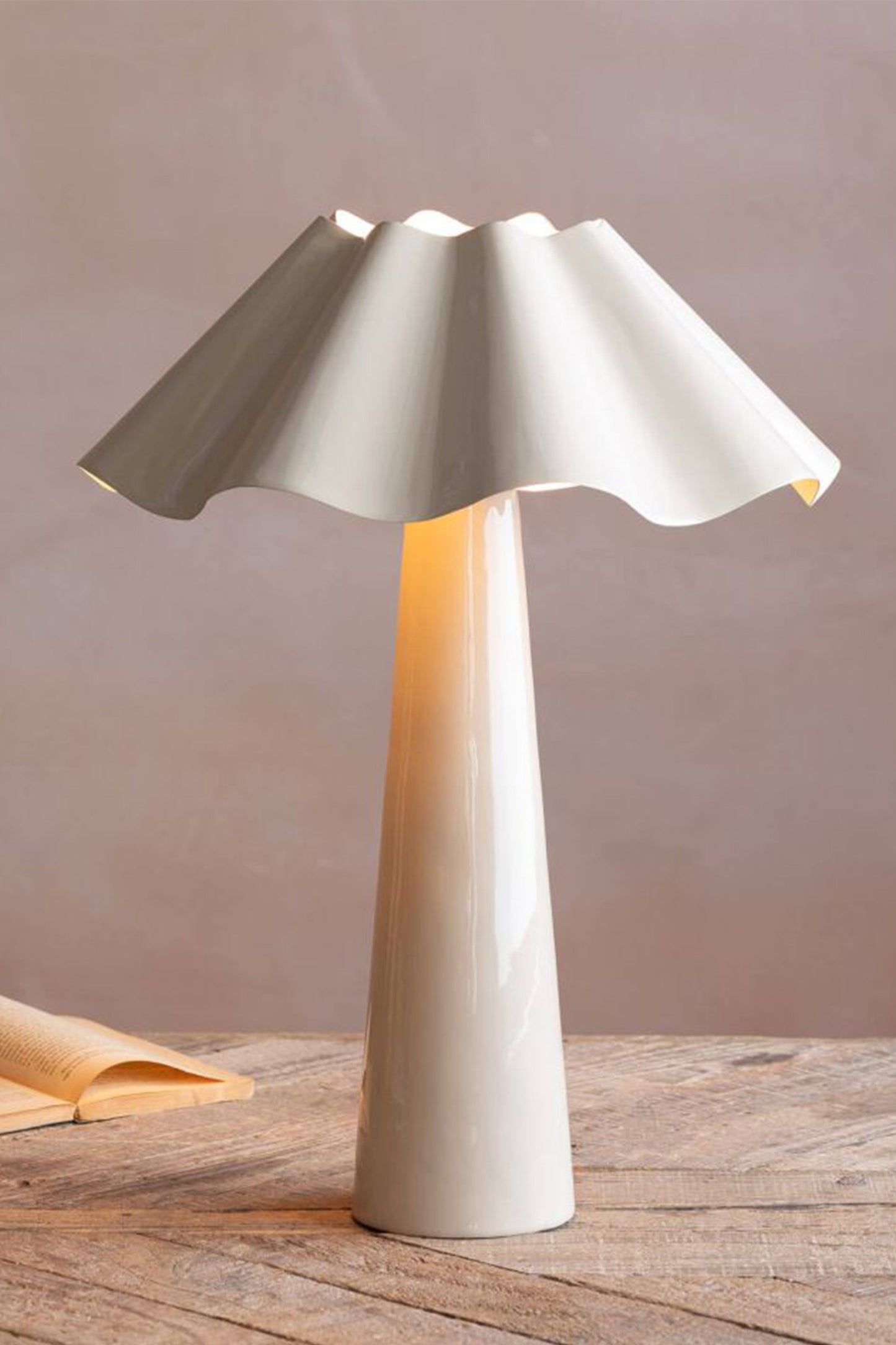 Eldon Ivory Enamel Table Lamp Large
