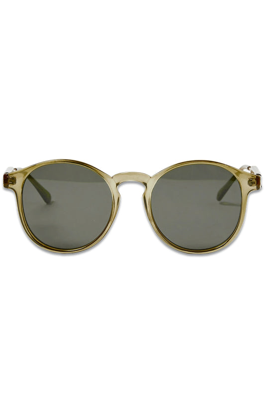 Preppy Metal Arm Green Round Sunglasses