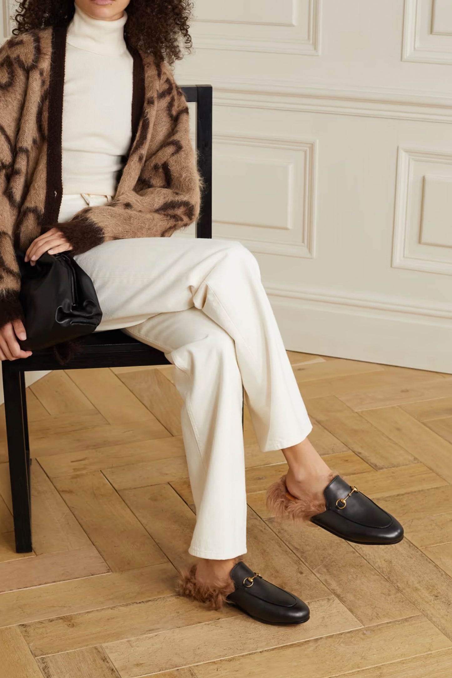 Princetown Horsebit-detailed Shearling-lined Leather Slippers