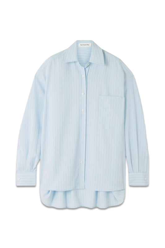 Georgia Oversized Striped Crepe de Chine Shirt