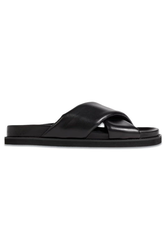 Gigi Padded Leather Sandals Black