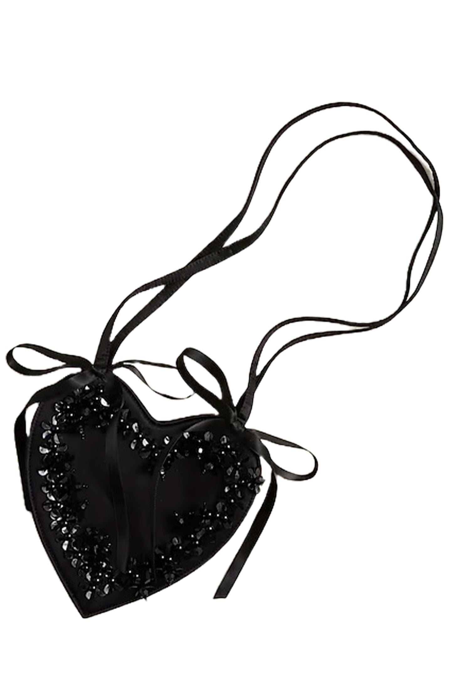 embellished satin heart purse