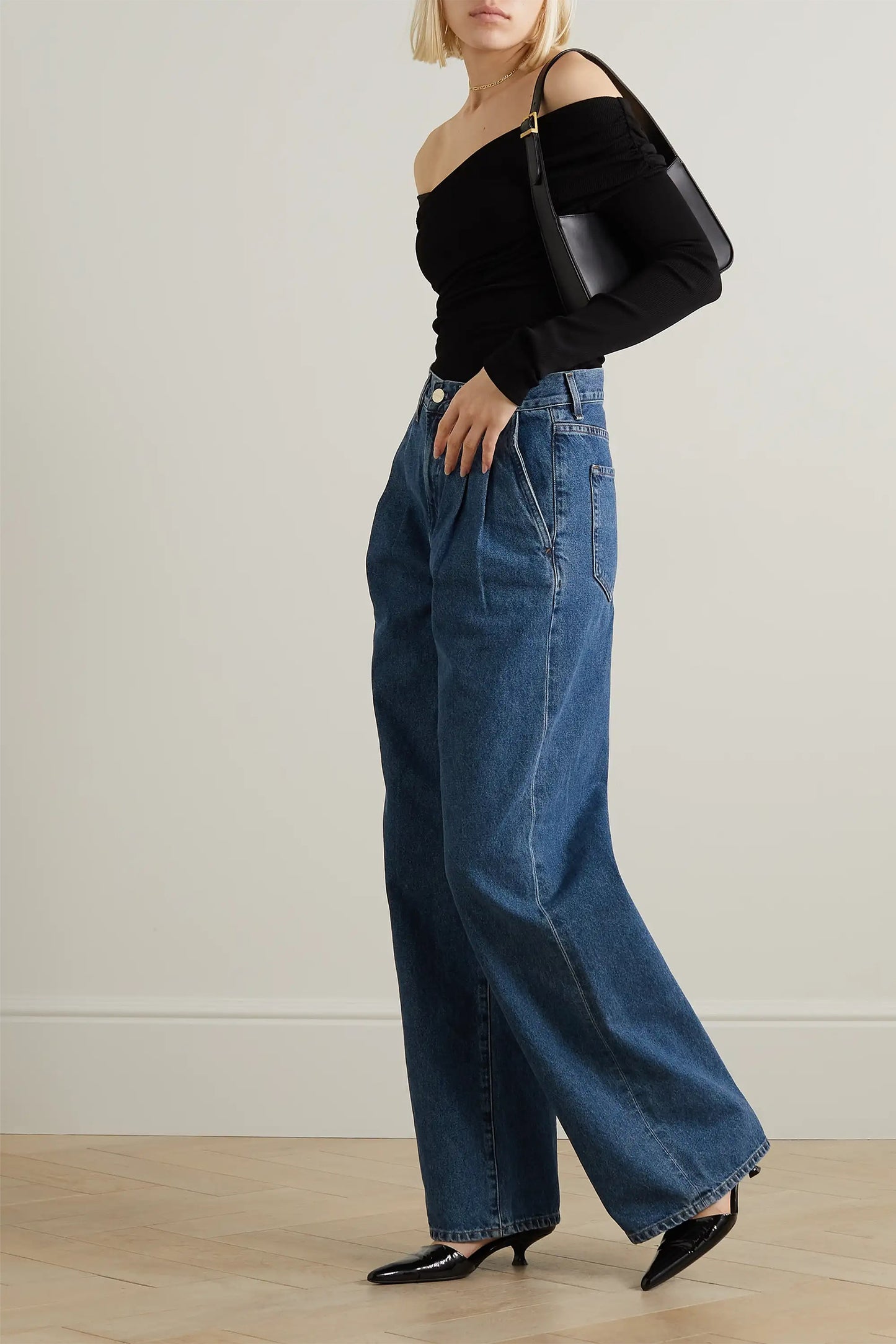 The Edgar Pleated High-Rise Wide-Leg Jeans