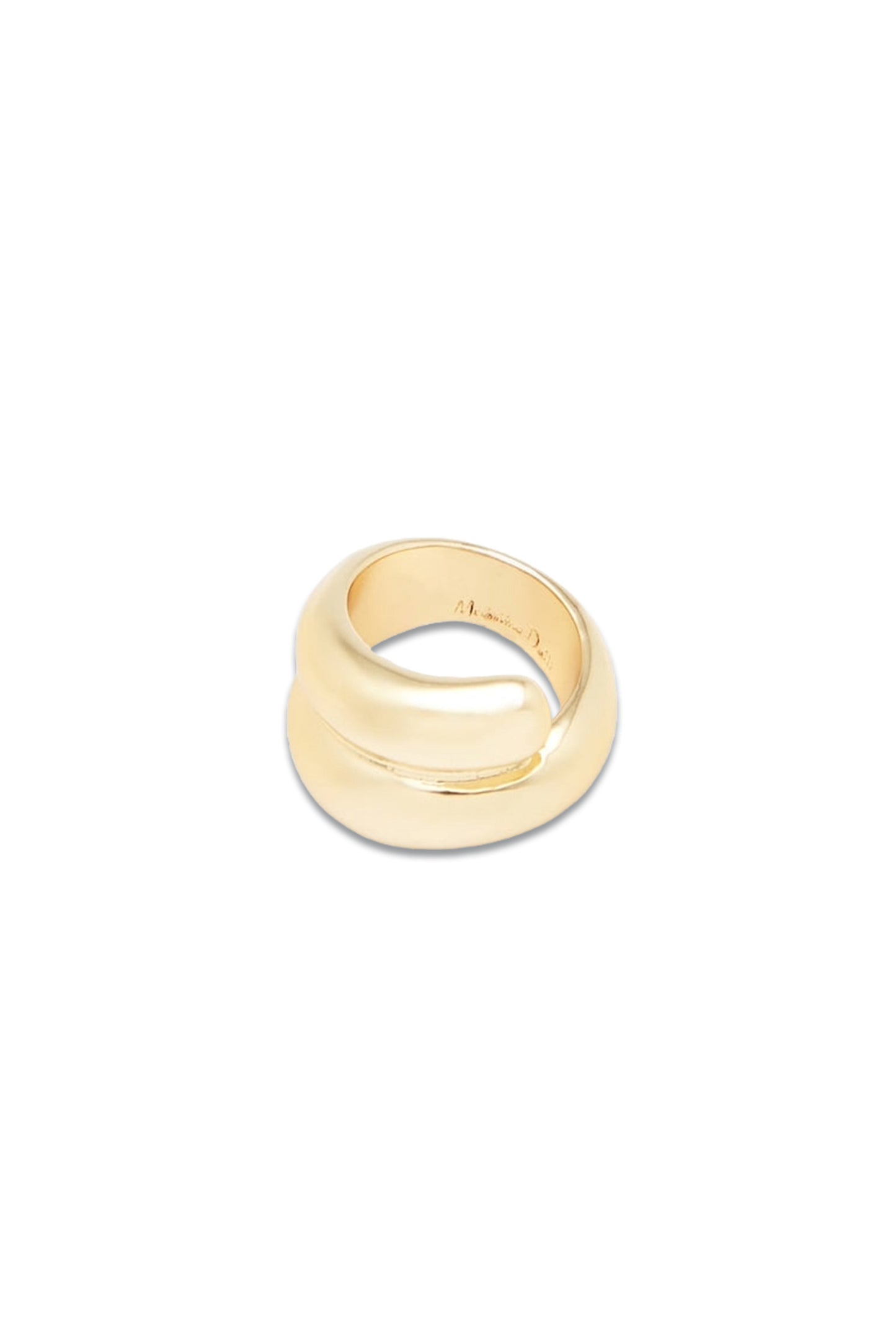 Gold-plated Wide Twist-effect Ring