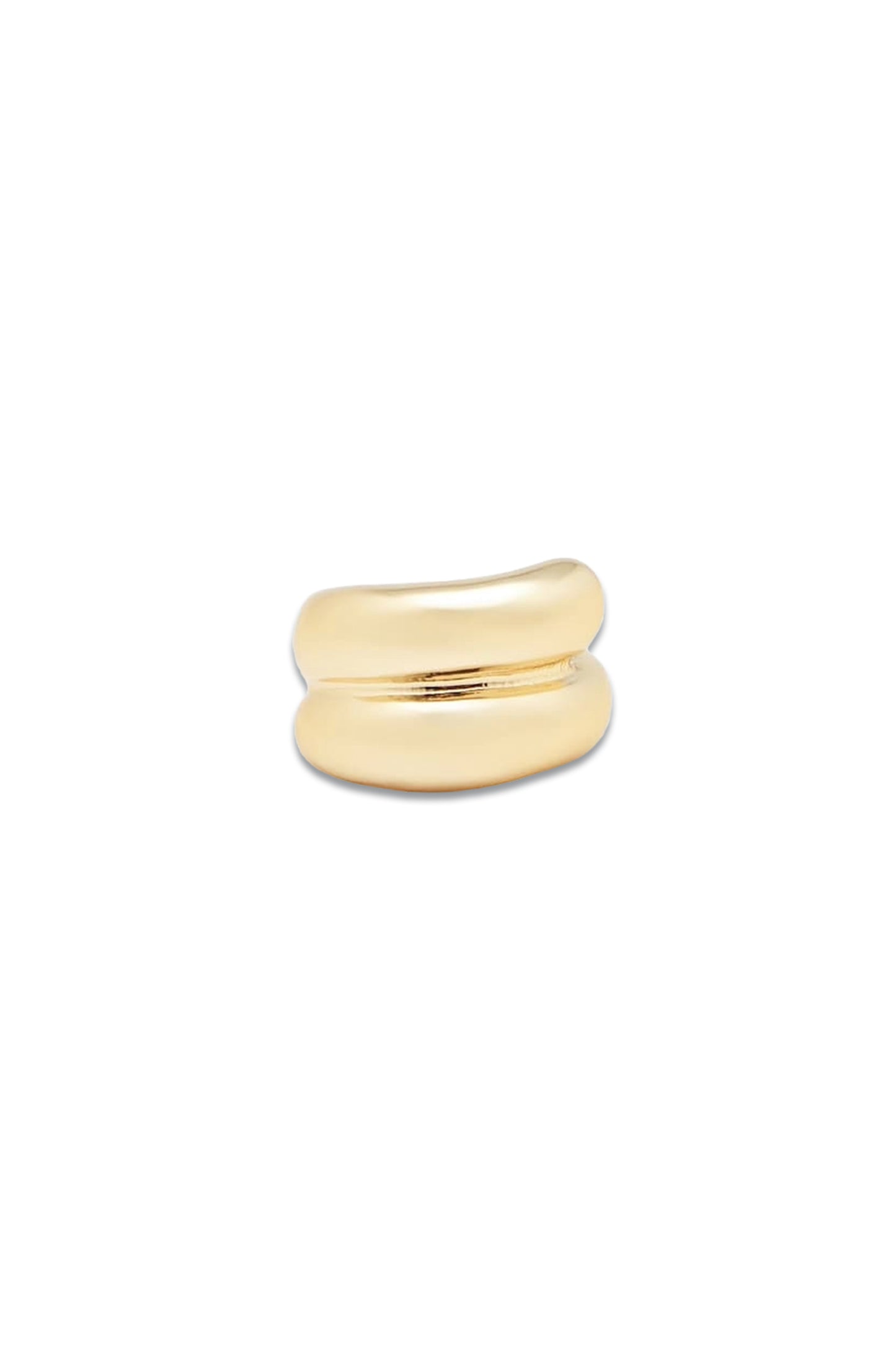 Gold-plated Wide Twist-effect Ring