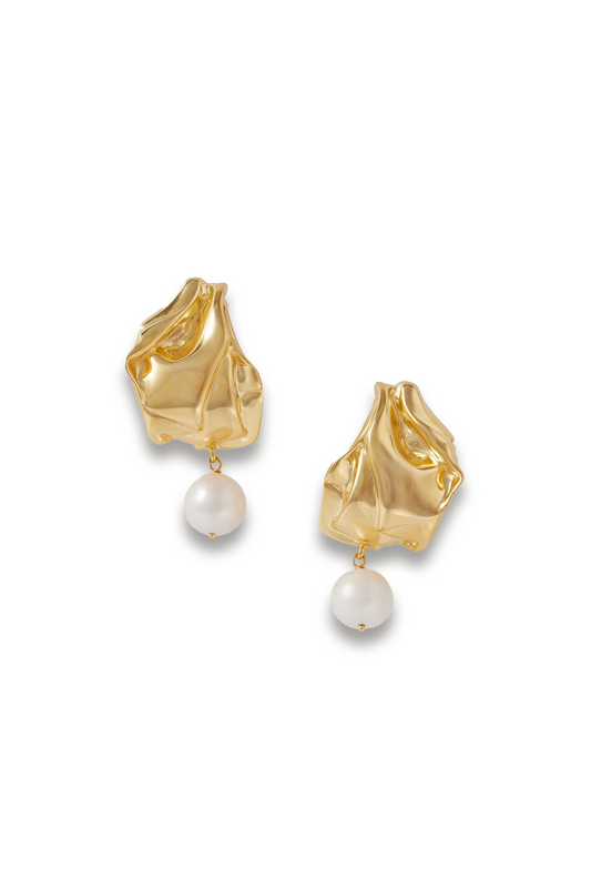 Gold-plated Pearl Earrings