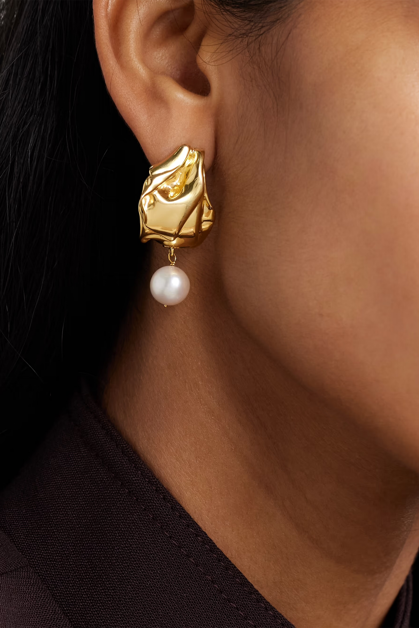Gold-plated Pearl Earrings
