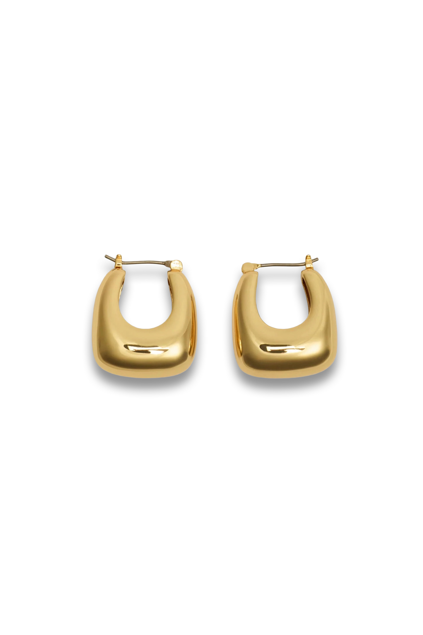 Gold Chunky Curved Square Earring