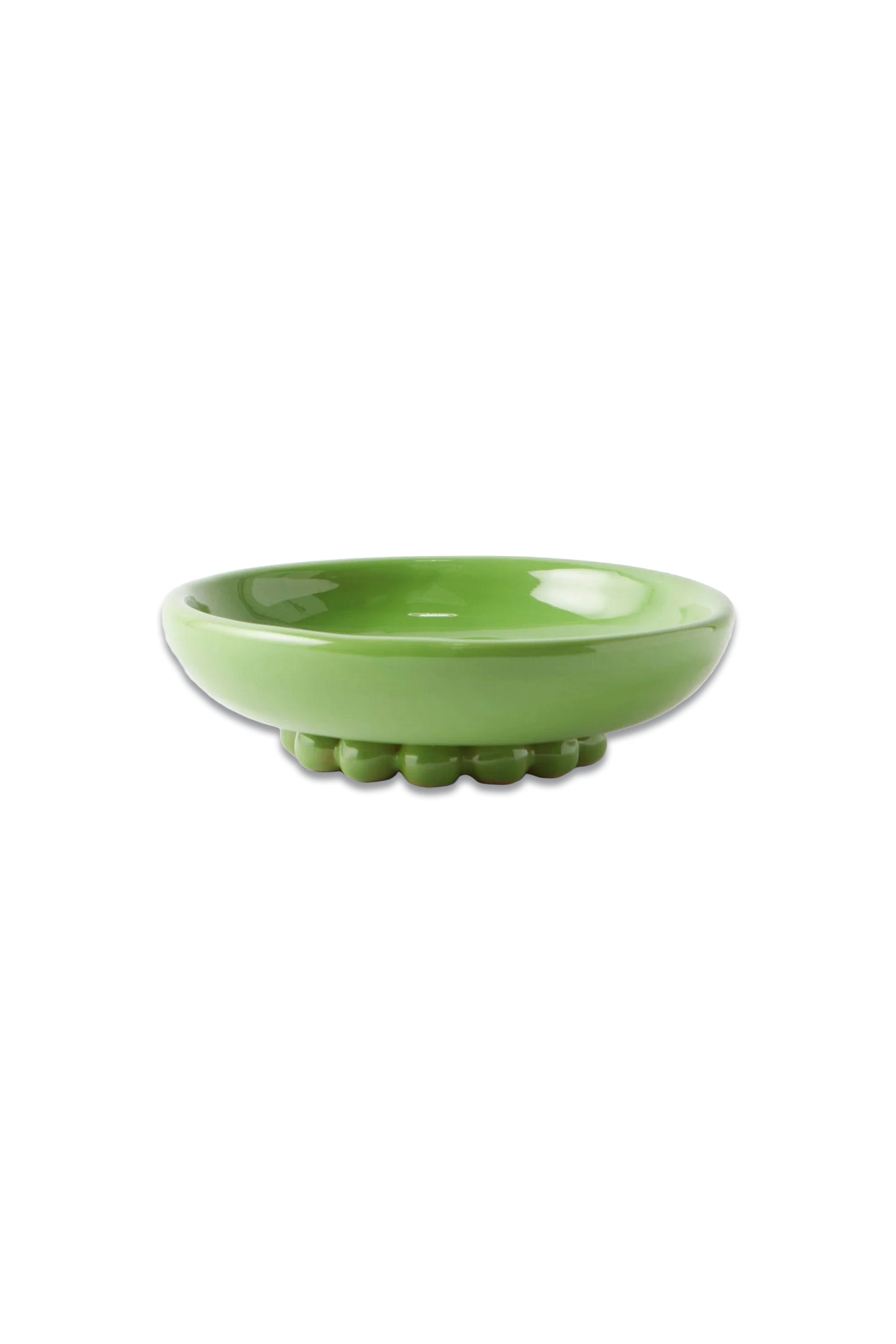 Green Beaded large clay bowl