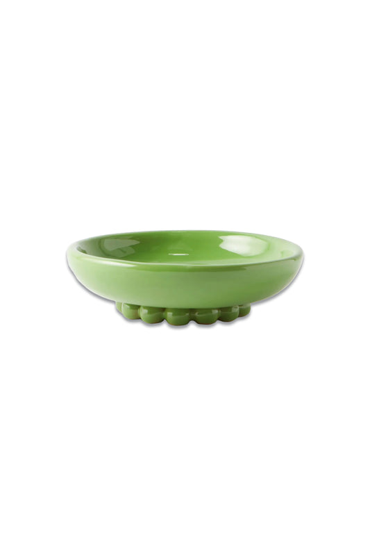 Green Beaded large clay bowl