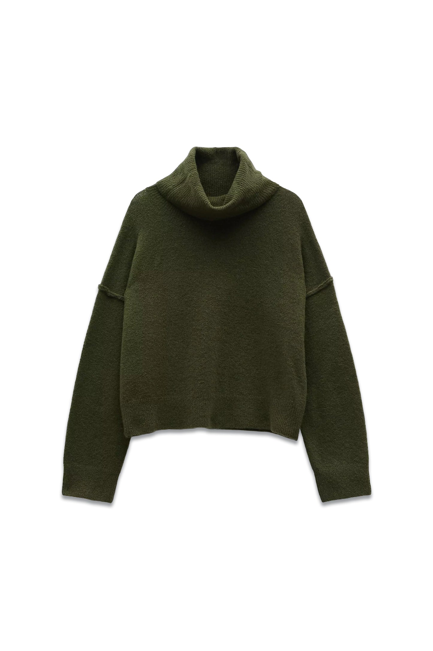 Meryll Cropped Wool Blend Roll Neck Jumper