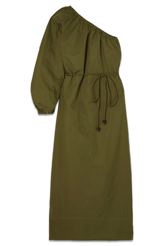 + NET SUSTAIN + Monikh Amorosa One-sleeve Organic Cotton-poplin Maxi Dress